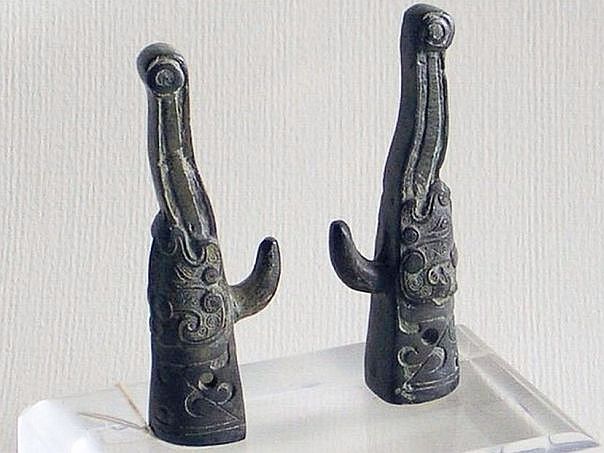 Miniature bronze parasol rib finials WS - (2862)